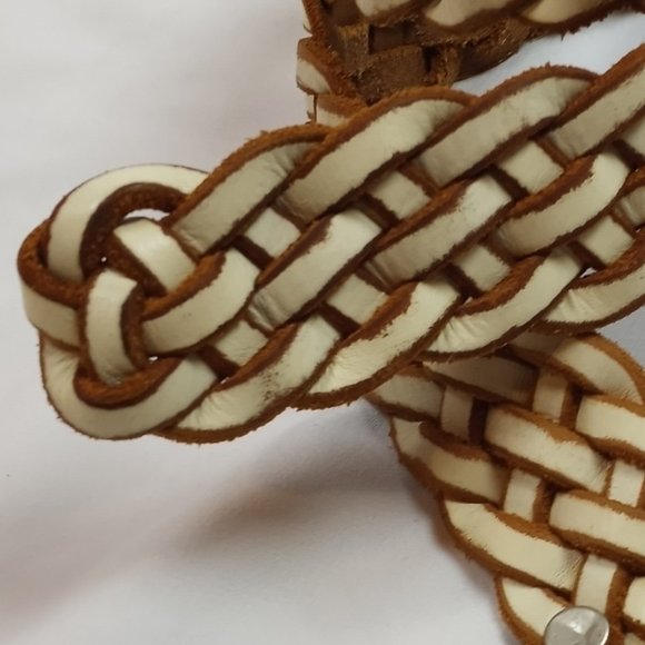 Vintage Lucky Brand Braided Weave Distressed Belt Size 26 - Picture 7 of 15